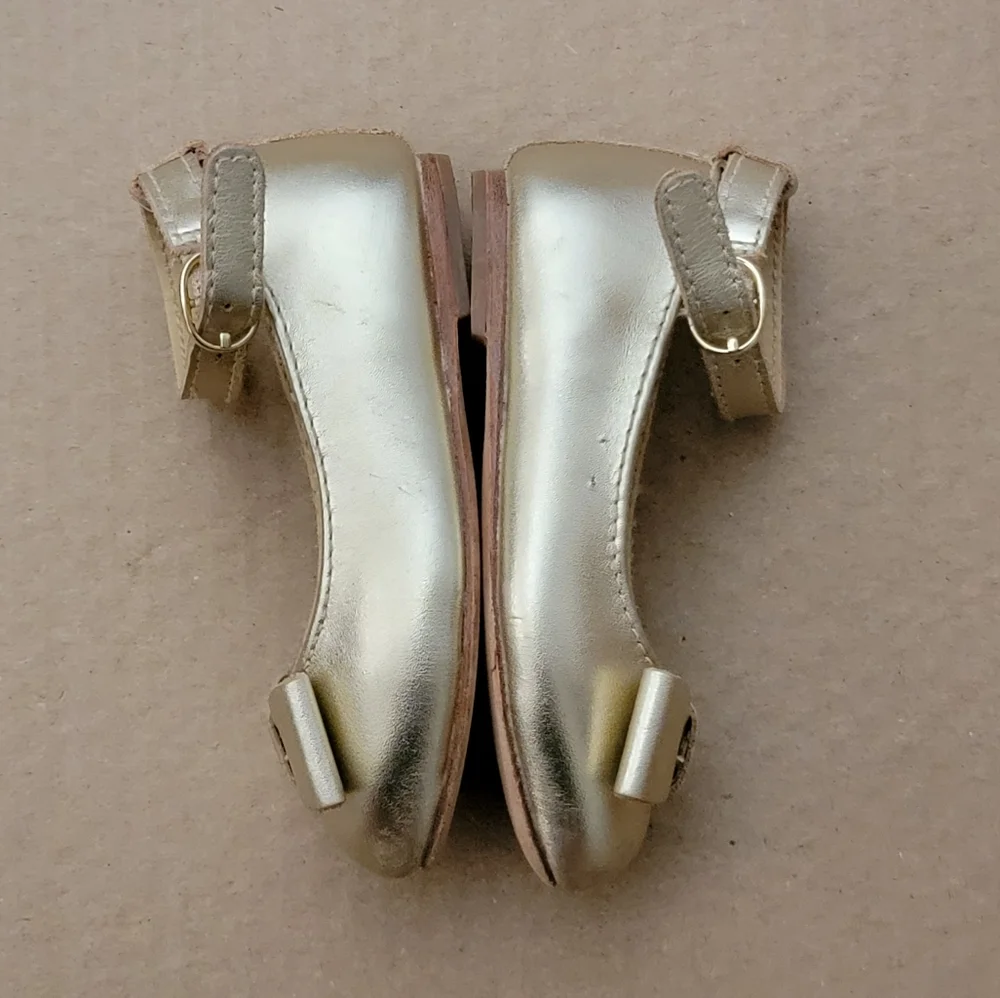 Janie & Jack | Mary Jane Gold Round toe  Size 4 toddlers